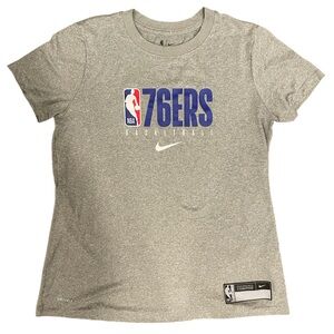 Nike NBA Philadelphia 76ers Dri-Fit Short Sleeve Tee Women’s Medium Gray